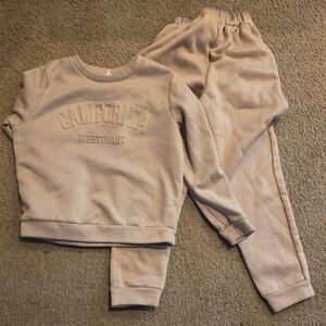 Kids Beige Sweatshirt and Pants Set